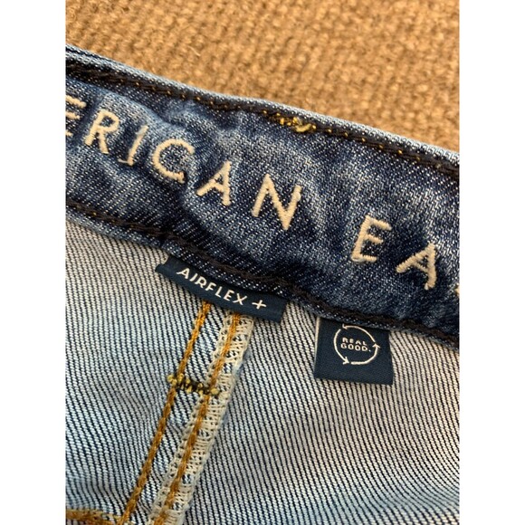 American Eagle Jeans Mens 30x30 Original Straight Whiskered Y2K Denim Airflex+ - Picture 8 of 10
